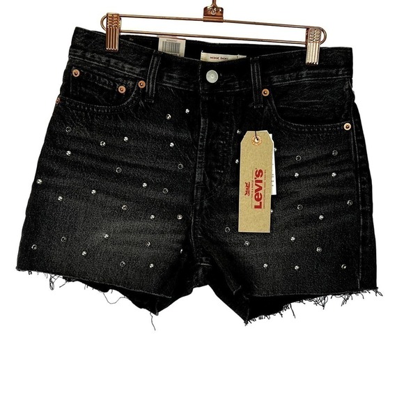Levi's Wedgie Black High Rise Shorts SZ 29 NWT - Picture 1 of 7
